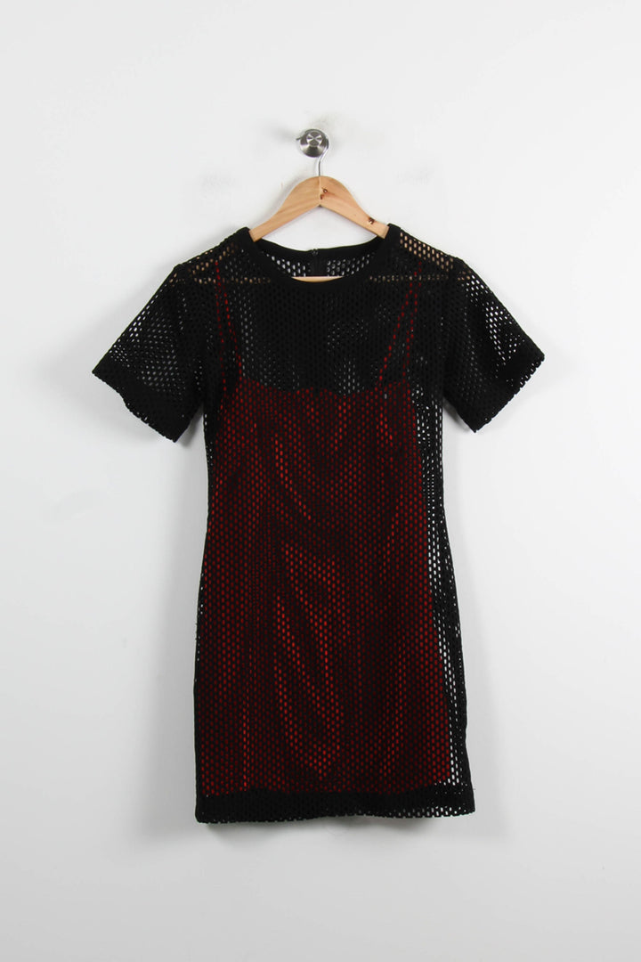 Robe Courte Noire et Rouge - Taille S/36 de la marque Sandro | PARAD62037 - Vendu par Paradigme - Image 2
