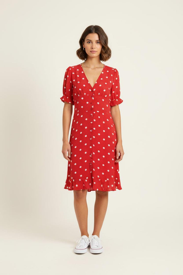 Robe à Pois Rouge et Blanc - Taille S/36 de la marque The Kooples | PARAD62039 - Vendu par Paradigme - Image 1