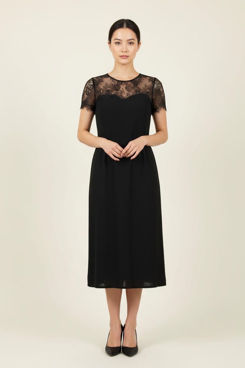 Robe en Dentelle Noire - Taille S/36 de la marque Sandro | PARAD62049 - Vendu par Paradigme - Image 1