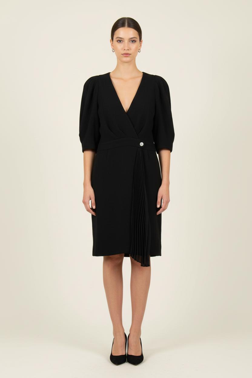 Robe Midi Noire - Taille S/36 de la marque Sandro | PARAD62054 - Vendu par Paradigme - Image 1