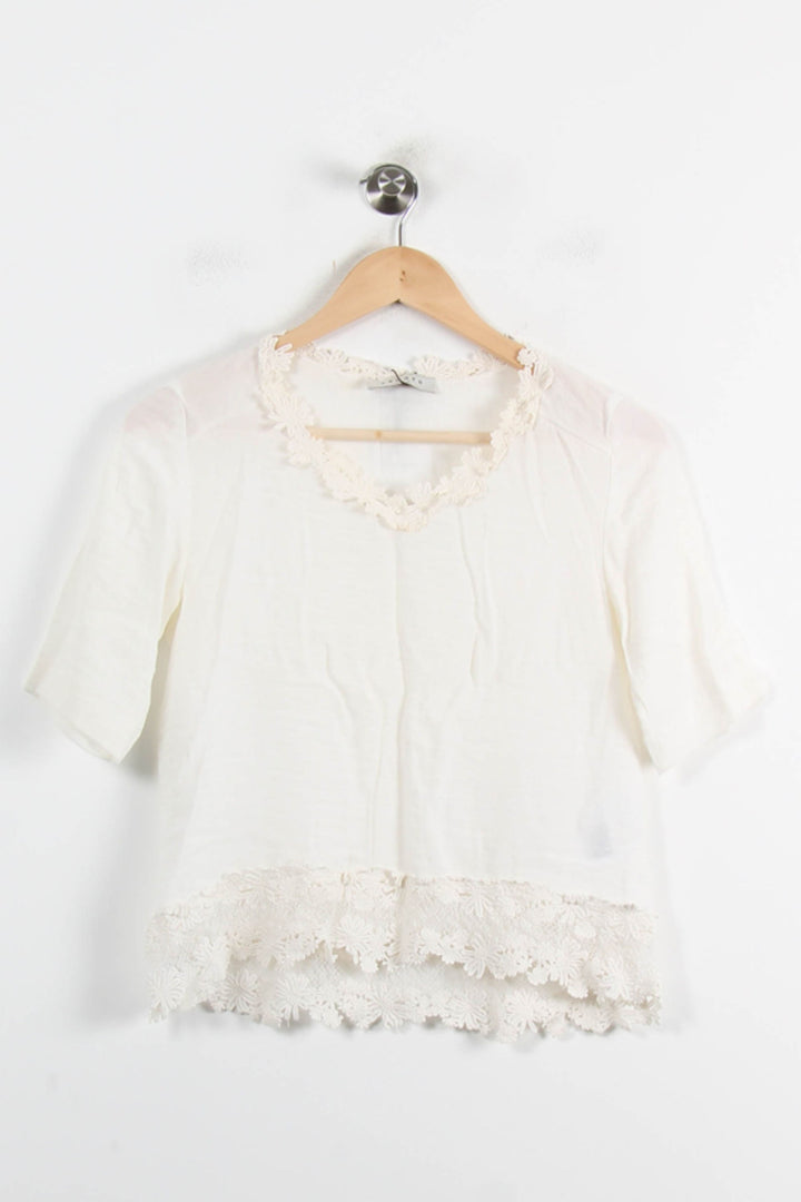 Blouse Blanche - Taille S/36 de la marque Sandro | PARAD62062 - Vendu par Paradigme - Image 2