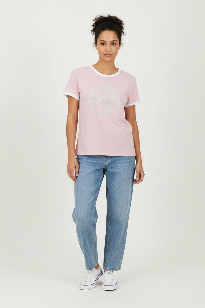 Tee shirt Rose et Blanc - Taille S/36 de la marque Zadig&Voltaire | PARAD62088 - Vendu par Paradigme - Image 1