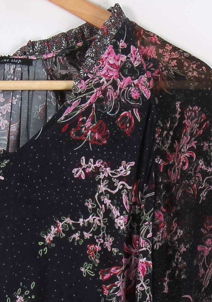 Blouse Noire et Rose - Taille S/36 de la marque One Step | PARAD62099 - Vendu par Paradigme - Image 3