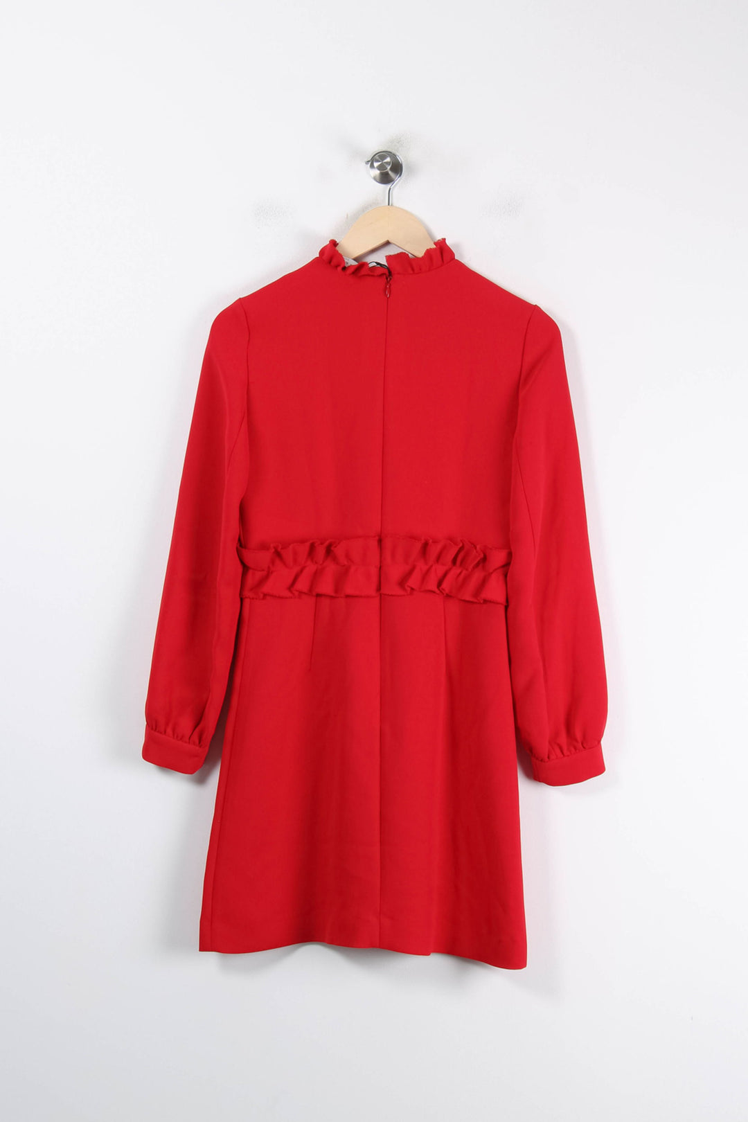 Robe Volantée Rouge - Taille S/36 de la marque Sandro | PARAD62110 - Vendu par Paradigme - Image 4