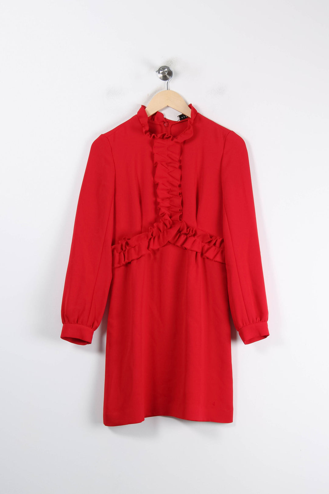 Robe Volantée Rouge - Taille S/36 de la marque Sandro | PARAD62110 - Vendu par Paradigme - Image 2