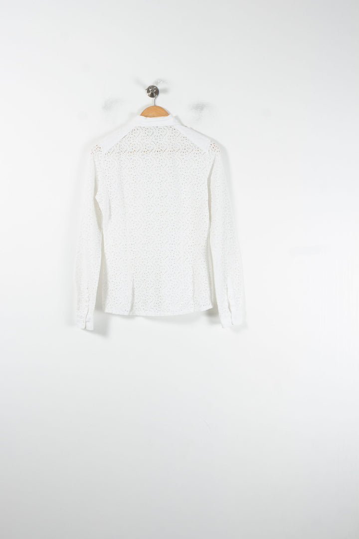 Chemise Brodée Blanche - Taille M/38 de la marque IKKS | PARAD62142 - Vendu par Paradigme - Image 4