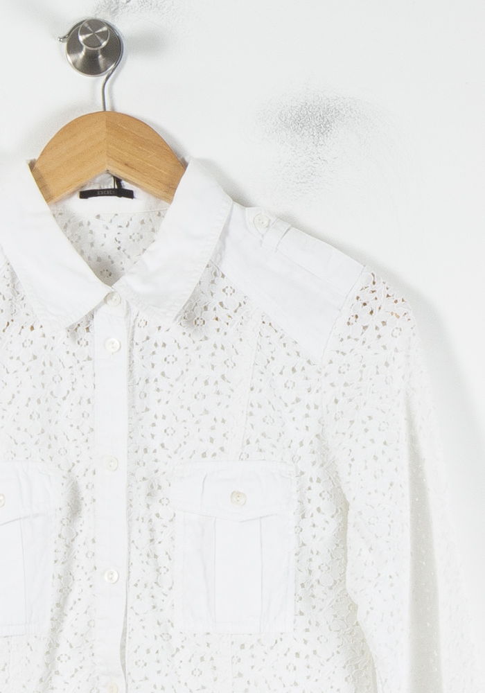 Chemise Brodée Blanche - Taille M/38 de la marque IKKS | PARAD62142 - Vendu par Paradigme - Image 3