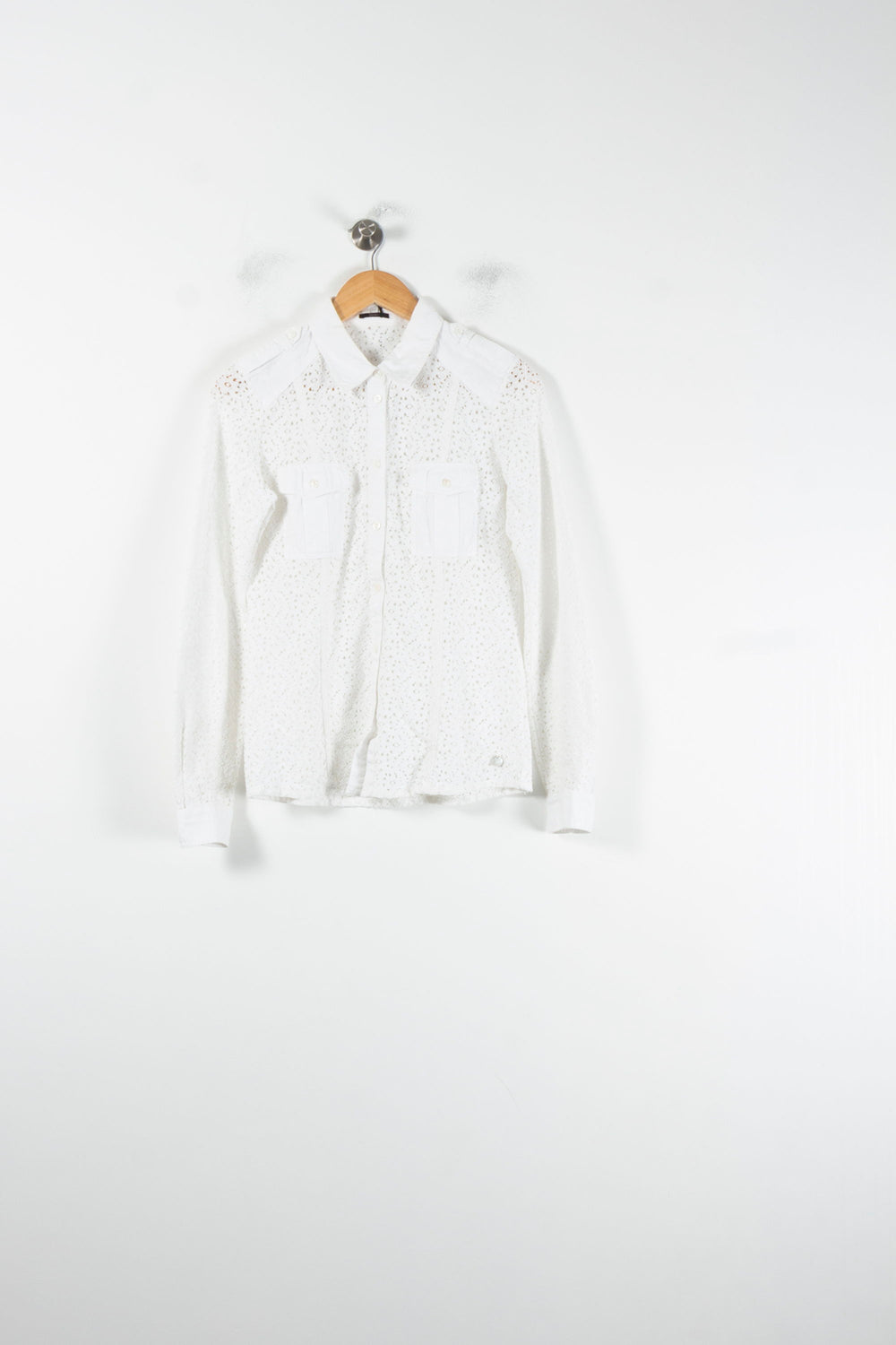 Chemise Brodée Blanche - Taille M/38 de la marque IKKS | PARAD62142 - Vendu par Paradigme - Image 2