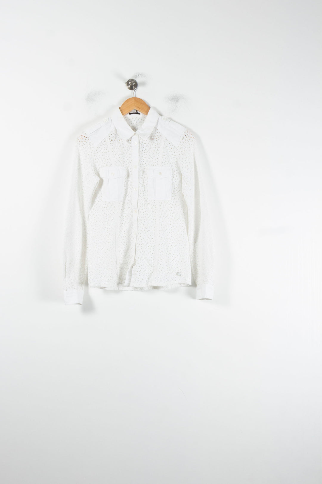Chemise Brodée Blanche - Taille M/38 de la marque IKKS | PARAD62142 - Vendu par Paradigme - Image 2
