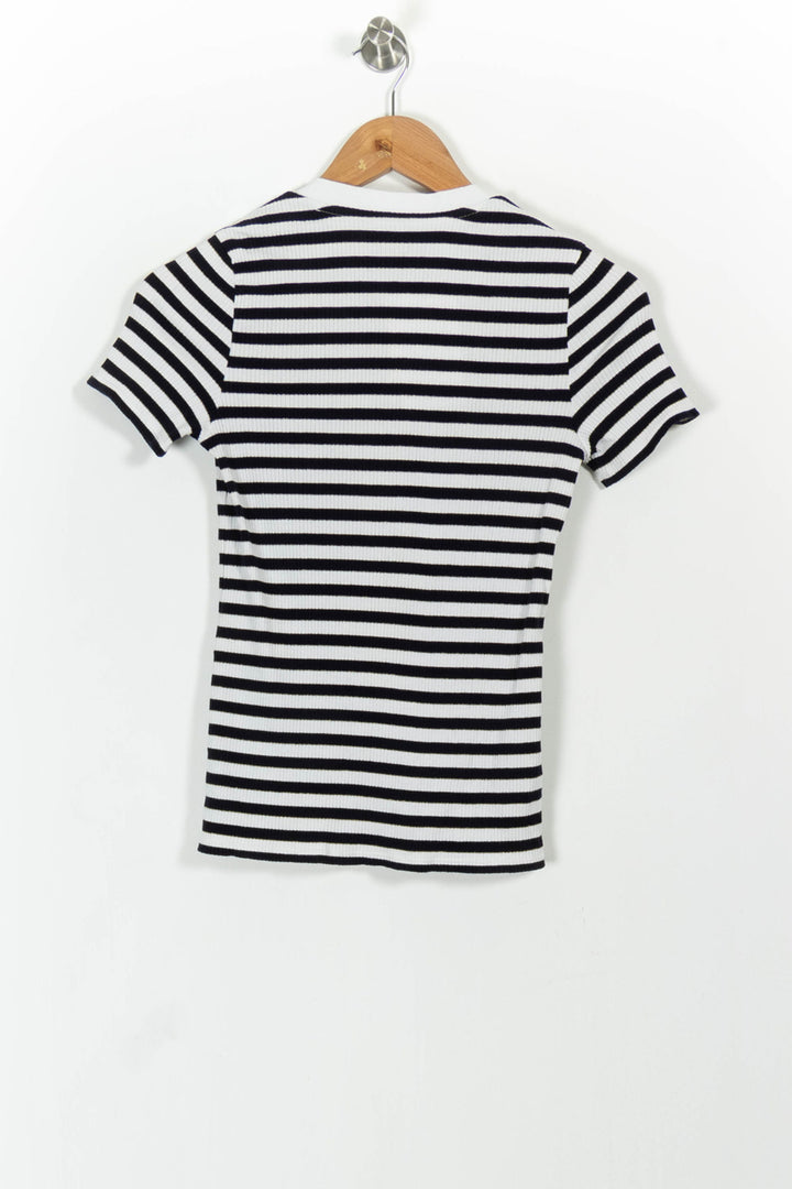 T-shirt Rayé Noir et Blanc - Taille XS/34 de la marque Sézane | PARAD62144 - Vendu par Paradigme - Image 4