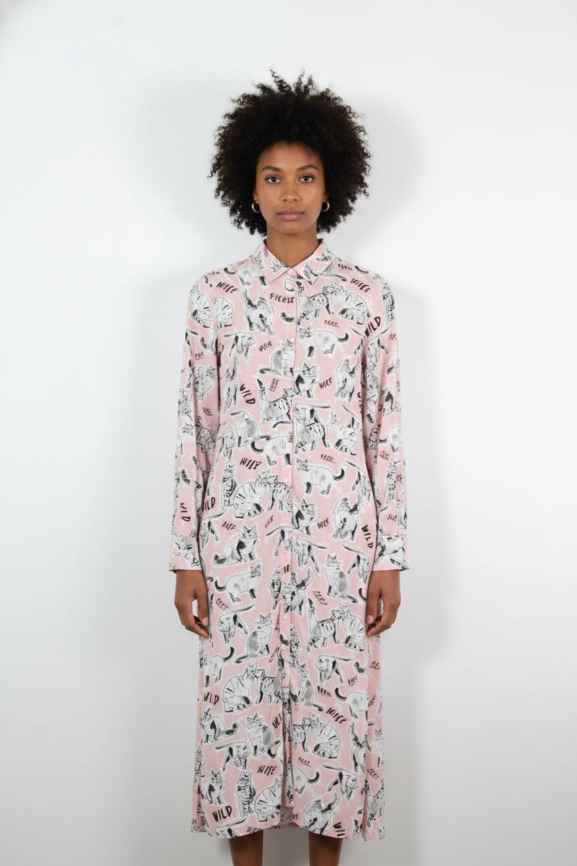 Robe Chemise Rose et Gris - Taille S/36