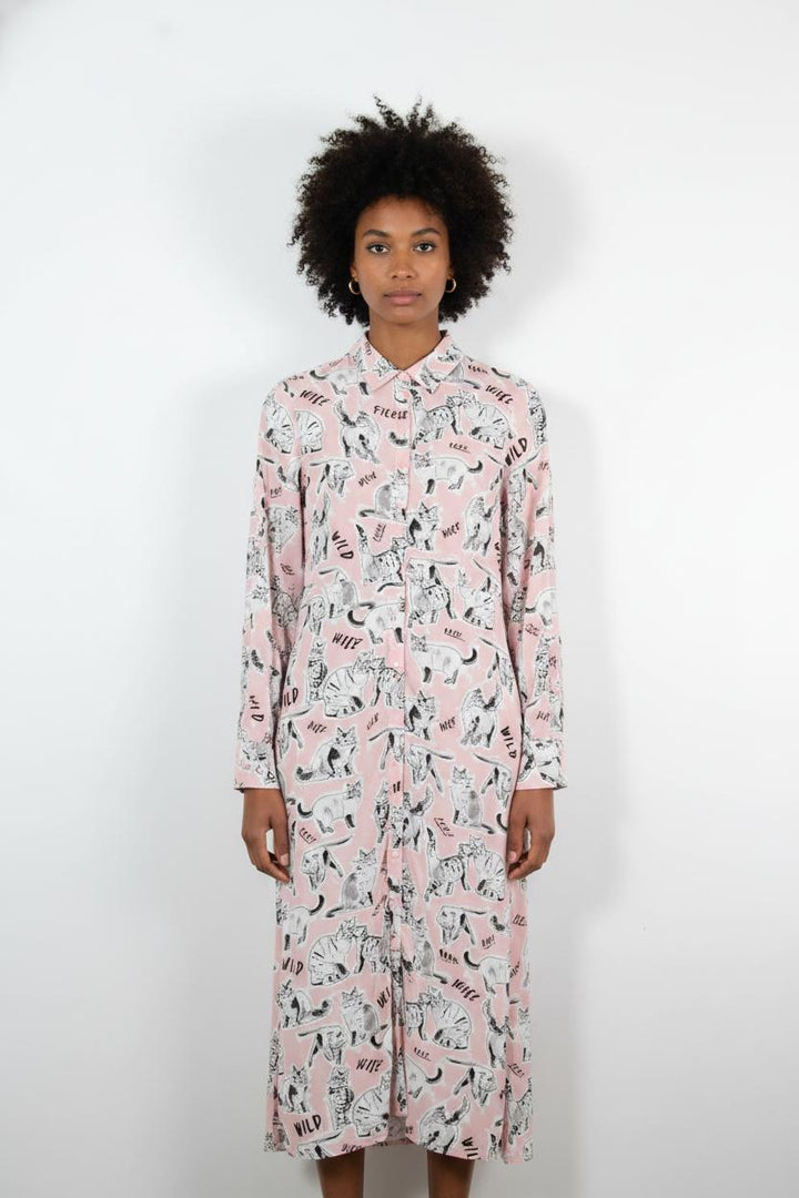 Robe Chemise Rose et Gris - Taille S/36