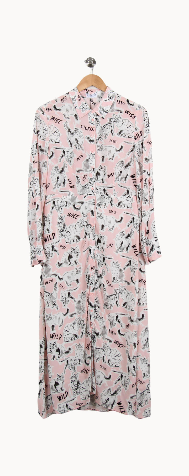 Robe Chemise Rose et Gris - Taille S/36 de la marque Claudie Pierlot | PARAD62157 - Vendu par Paradigme - Image 2