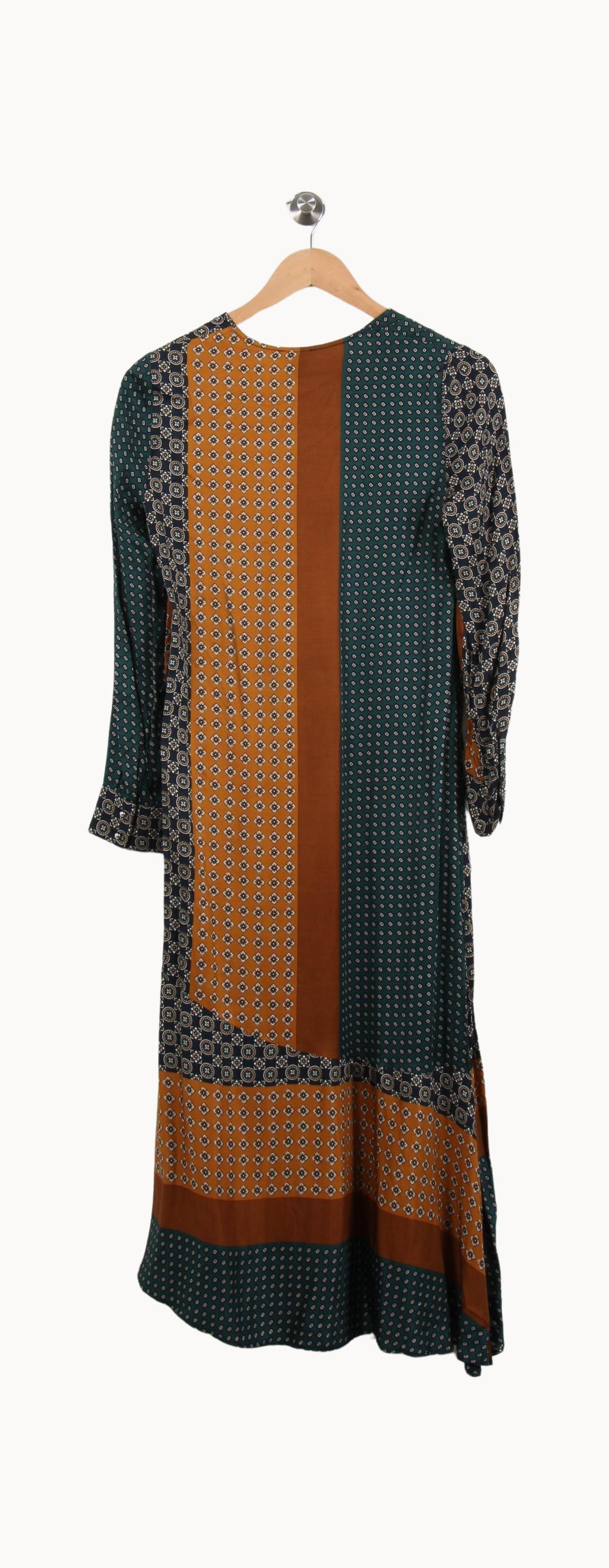 Robe Longue Verte et Marron - Taille S/36 de la marque Claudie Pierlot | PARAD62159 - Vendu par Paradigme - Image 4