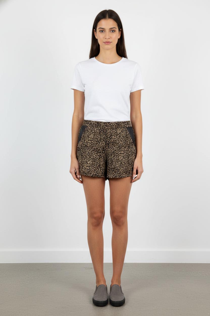 Short Léopard Marron et Noir - Taille S/36