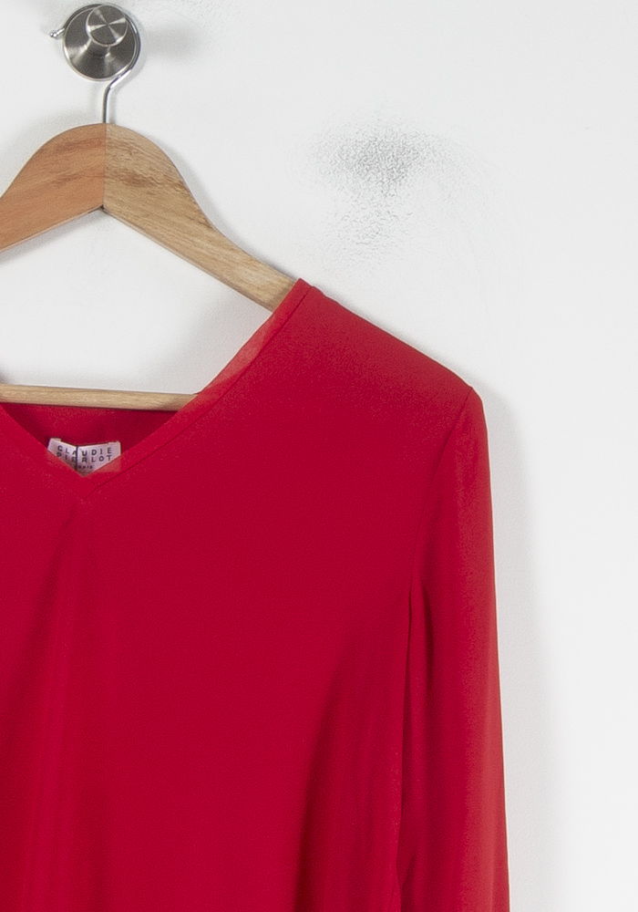 Blouse Rouge - Taille M/38 de la marque Claudie Pierlot | PARAD62169 - Vendu par Paradigme - Image 3
