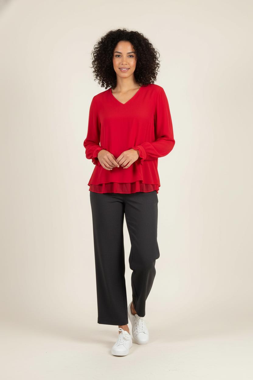 Blouse Rouge - Taille M/38 de la marque Claudie Pierlot | PARAD62169 - Vendu par Paradigme - Image 1