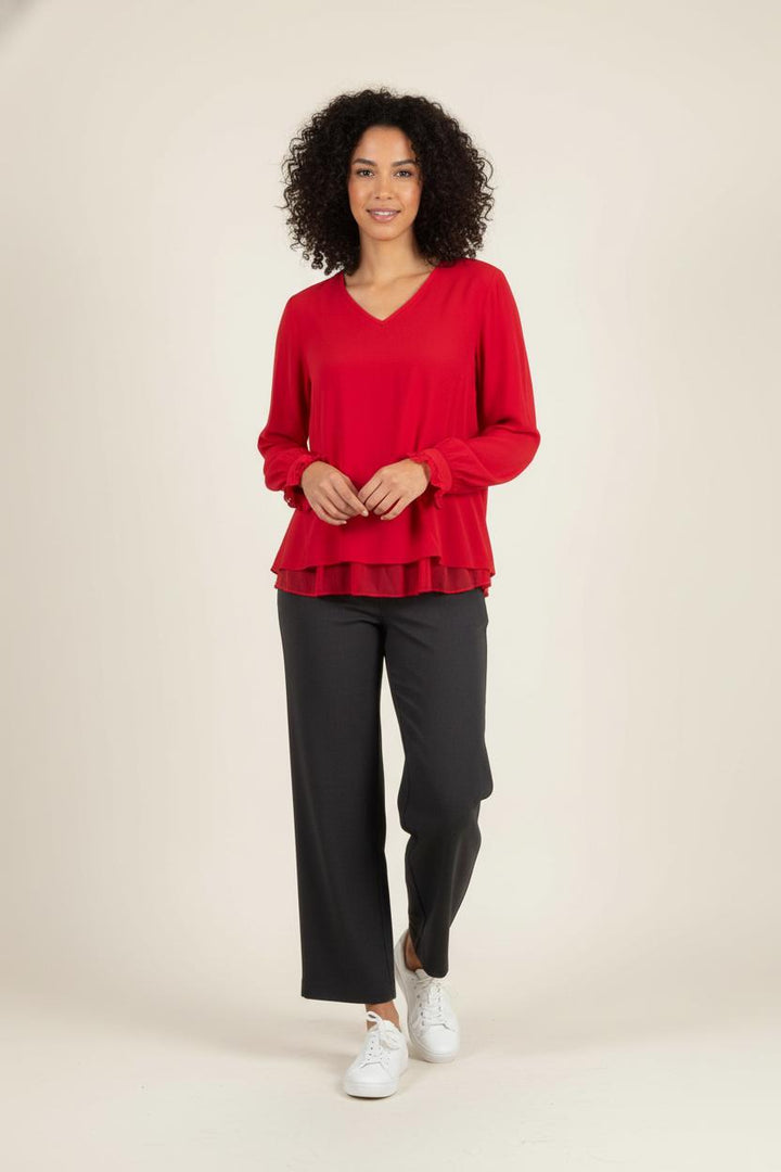 Blouse Rouge - Taille M/38 de la marque Claudie Pierlot | PARAD62169 - Vendu par Paradigme - Image 1