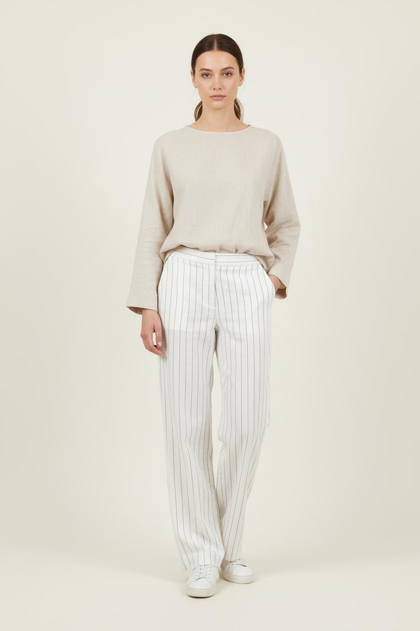Pantalon À Rayures Blanc et Noir - Taille M/38 de la marque Maison 123 | PARAD62173 - Vendu par Paradigme - Image 1