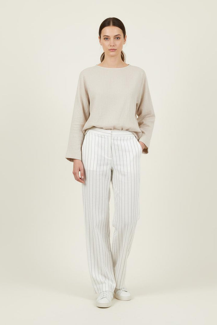 Pantalon À Rayures Blanc et Noir - Taille M/38 de la marque Maison 123 | PARAD62173 - Vendu par Paradigme - Image 1