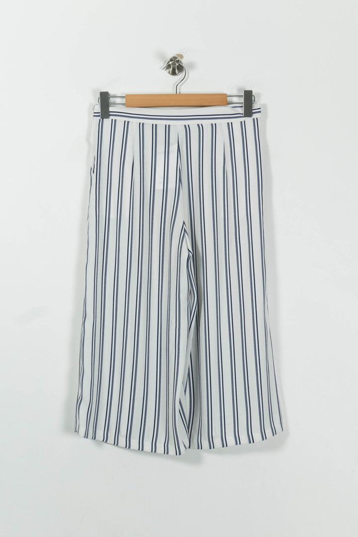 Pantalon Large Blanc et Bleu - Taille S/36 de la marque Maison 123 | PARAD62194 - Vendu par Paradigme - Image 4