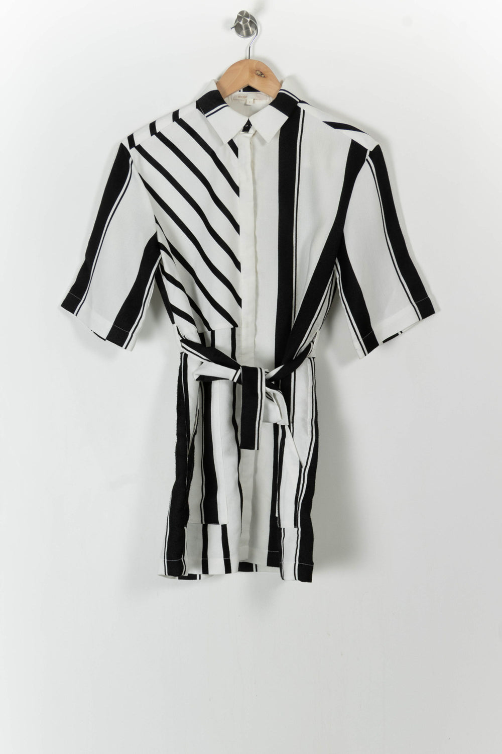 Robe Chemise Blanche et Noire - Taille S/36 de la marque Maje | PARAD62206 - Vendu par Paradigme - Image 2