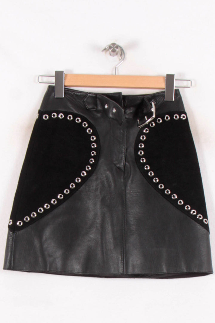 Jupe Cuir Noire - Taille XS/34 de la marque Maje | PARAD62207 - Vendu par Paradigme - Image 2