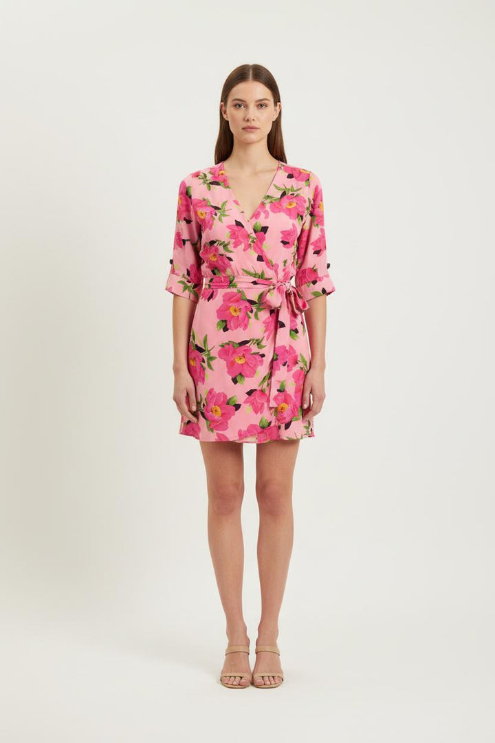 Robe Portefeuille Rose et Verte - Taille S/36 de la marque The Kooples | PARAD62209 - Vendu par Paradigme - Image 1