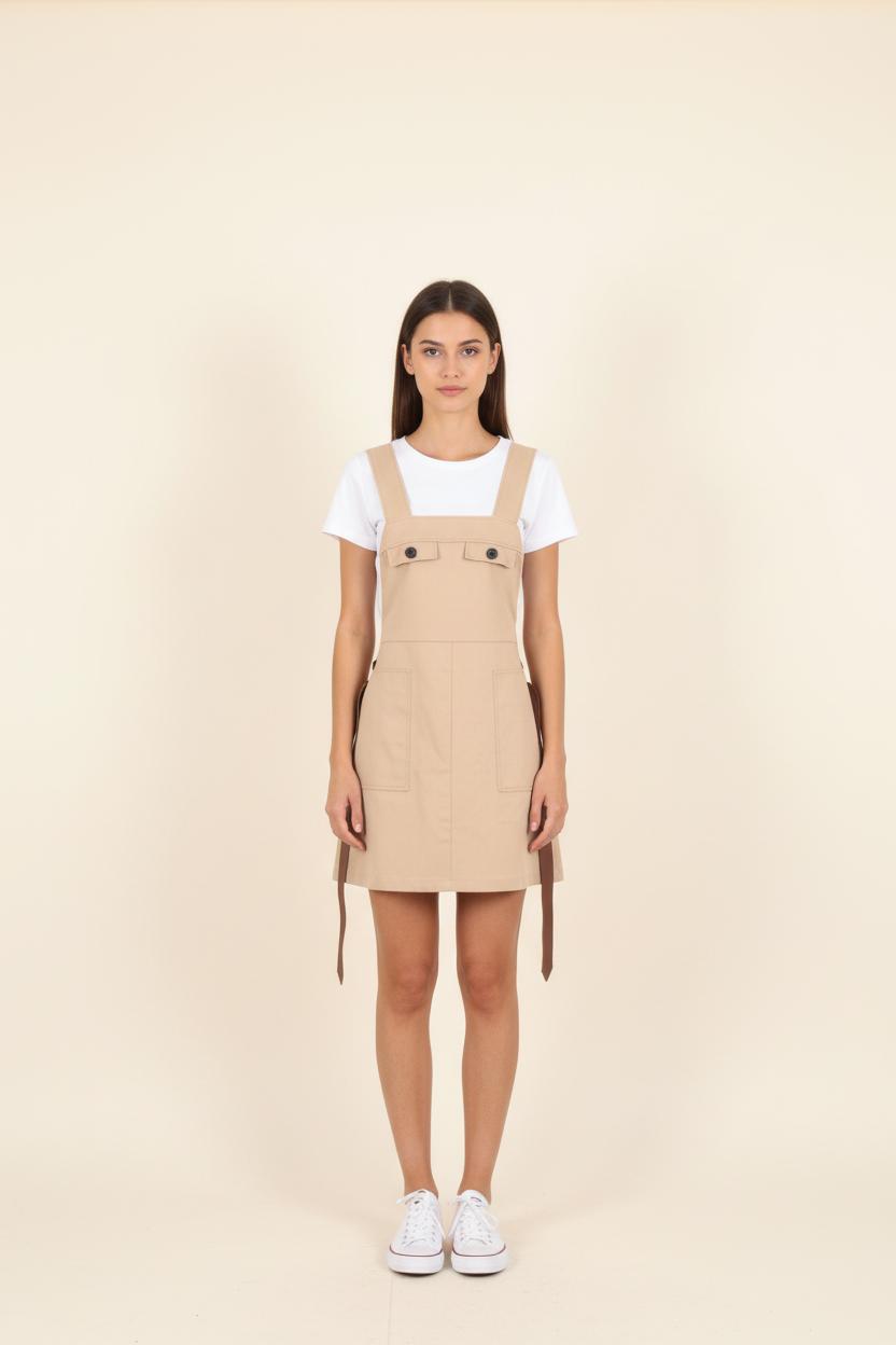 Robe Chasuble Beige et Marron - Taille S/36 de la marque Claudie Pierlot | PARAD62211 - Vendu par Paradigme - Image 1