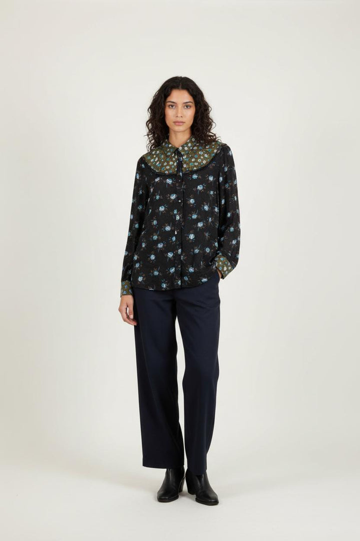 Chemise Noire et Verte - Taille M/38 de la marque Sandro | PARAD62218 - Vendu par Paradigme - Image 1