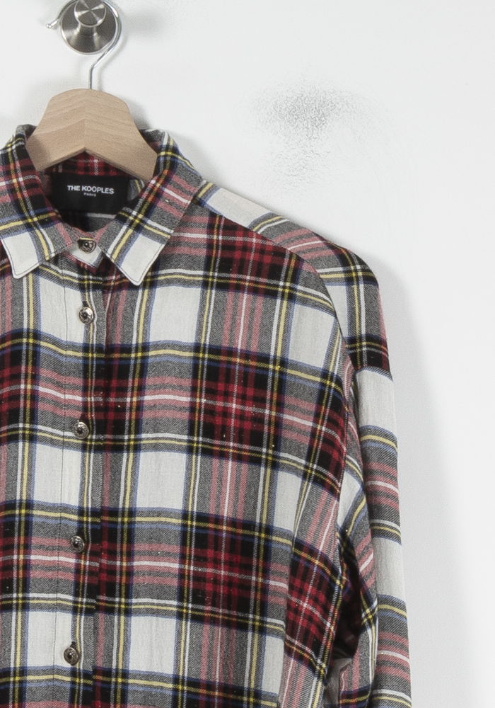 Chemise À Carreaux Bordeaux et Blanche - Taille S/36 de la marque The Kooples | PARAD62222 - Vendu par Paradigme - Image 3
