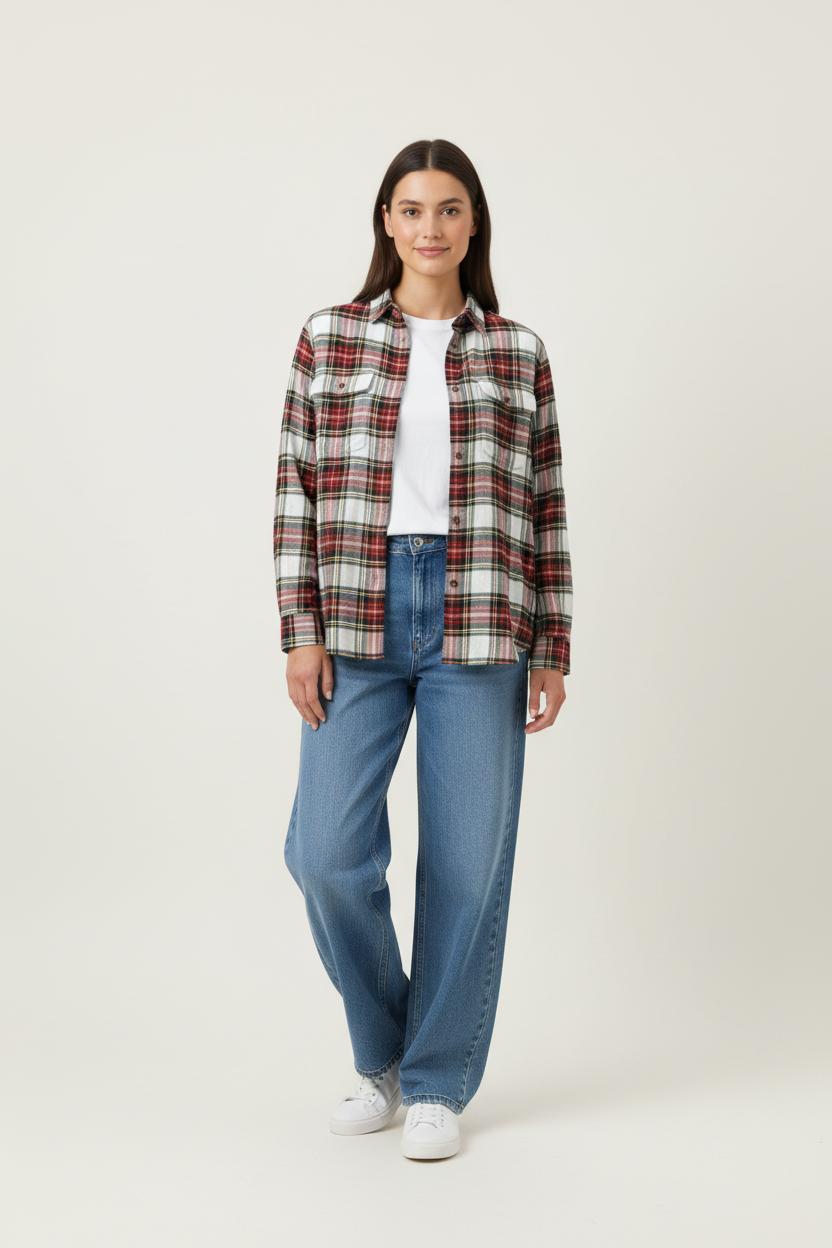 Chemise À Carreaux Bordeaux et Blanche - Taille S/36 de la marque The Kooples | PARAD62222 - Vendu par Paradigme - Image 1