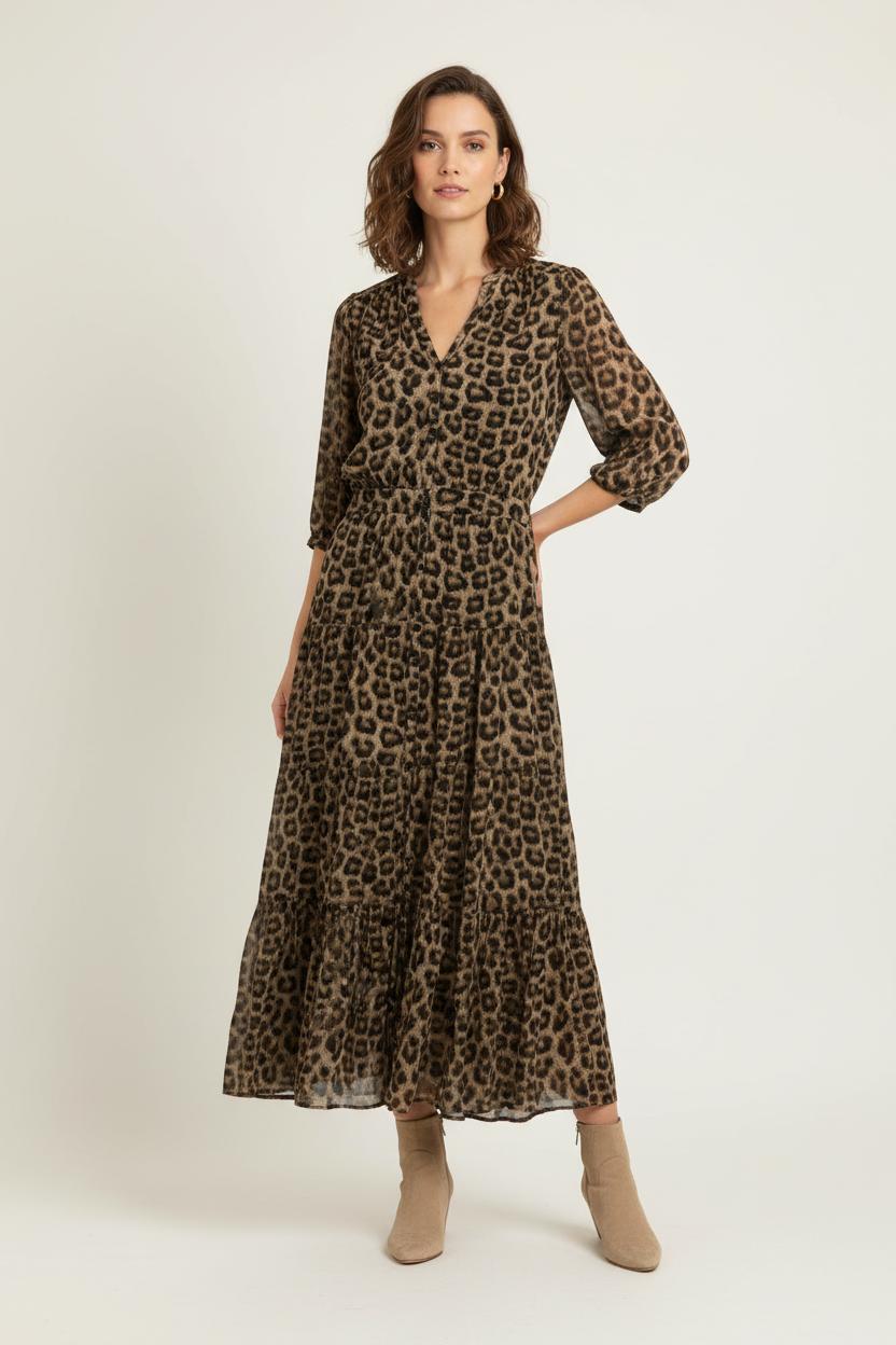 Robe Longue Marron et Noir - Taille XS/34 de la marque ba&sh | PARAD62223 - Vendu par Paradigme - Image 1