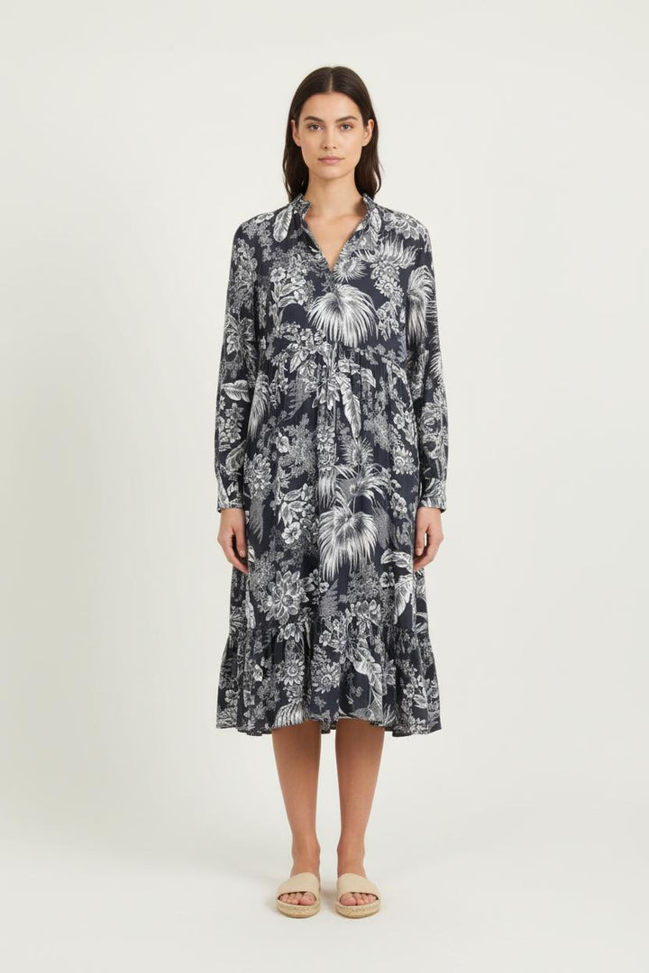 Robe Midi Grise et Blanche - Taille L/40 de la marque Caroll | PARAD62227 - Vendu par Paradigme - Image 1
