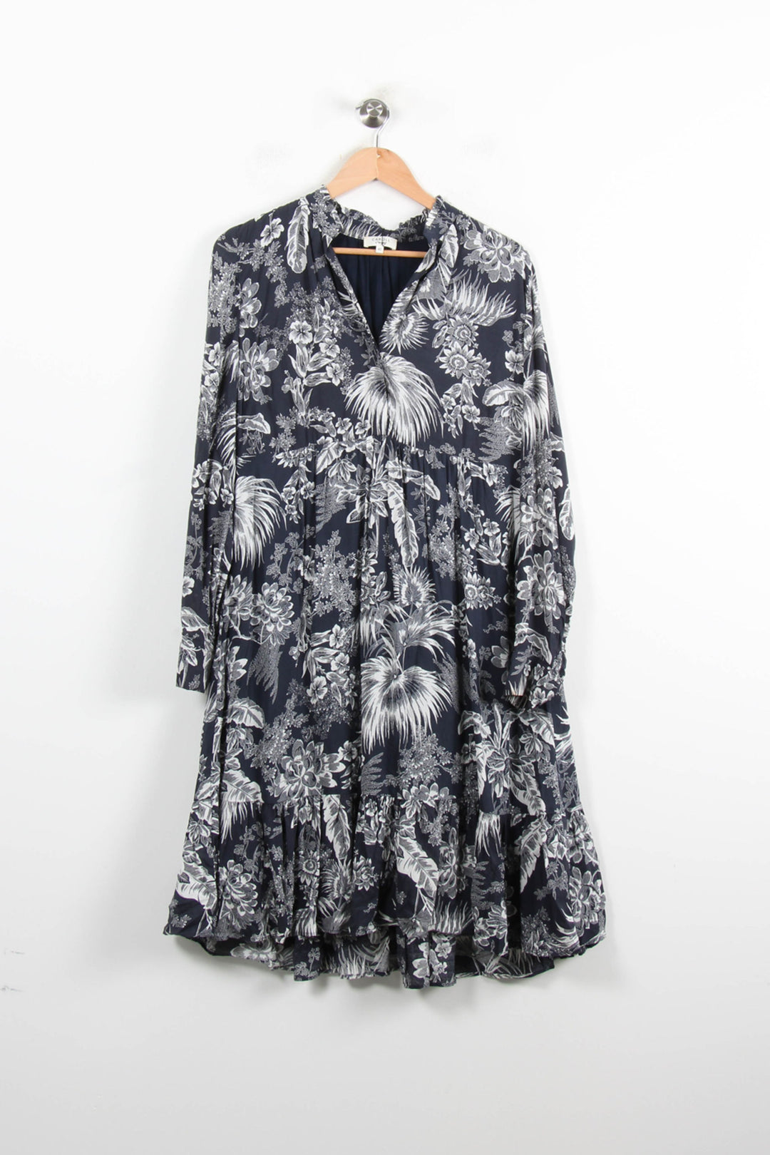 Robe Midi Grise et Blanche - Taille L/40 de la marque Caroll | PARAD62227 - Vendu par Paradigme - Image 2