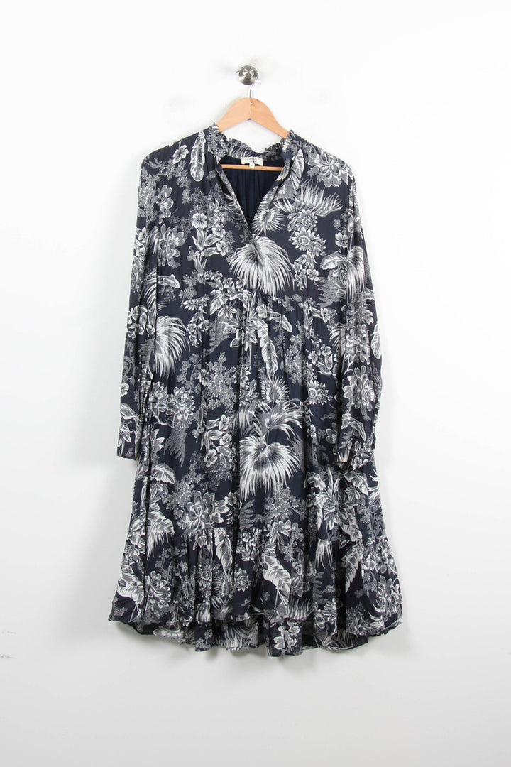 Robe Midi Grise et Blanche - Taille L/40 de la marque Caroll | PARAD62227 - Vendu par Paradigme - Image 2