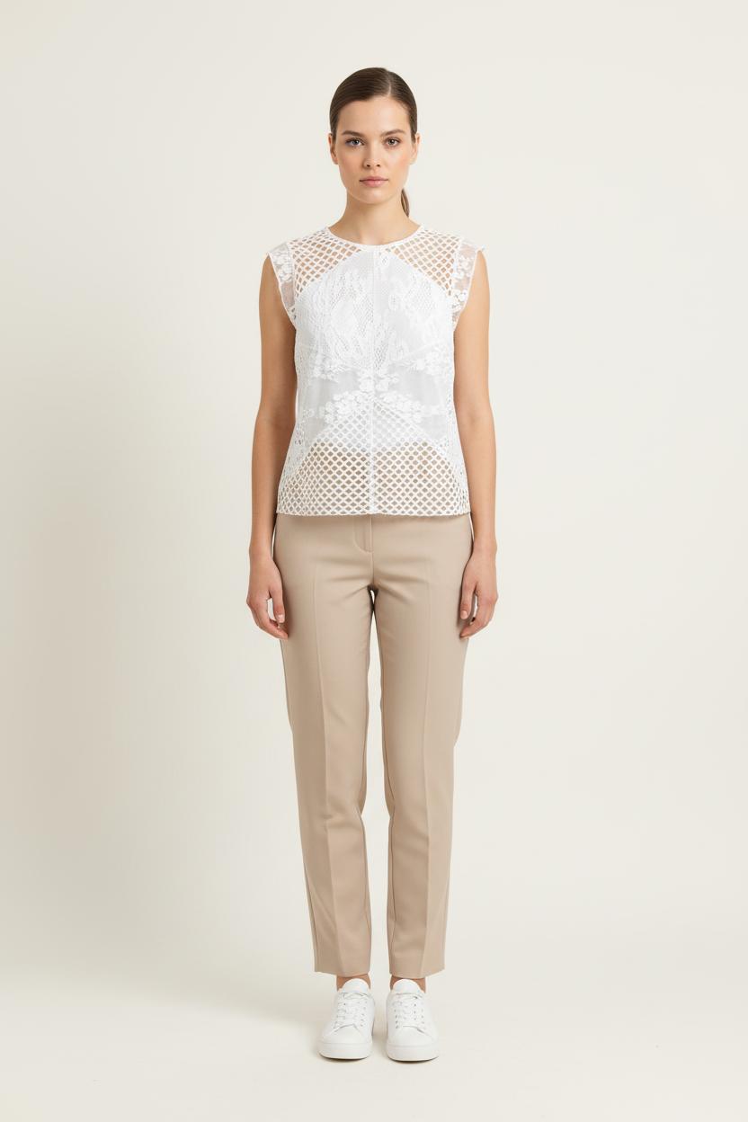 Blouse Dentelle Blanche - Taille M/38 de la marque Sandro | PARAD62229 - Vendu par Paradigme - Image 1
