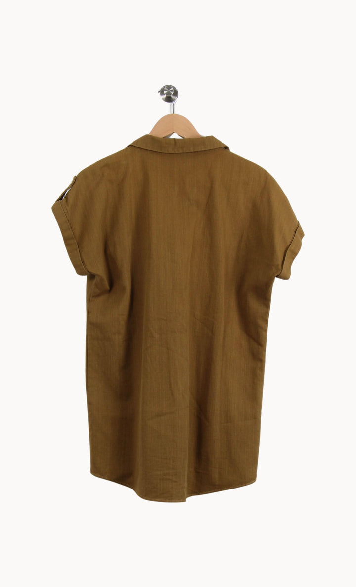 Robe Chemise Marron - Taille S/36 de la marque Sézane | PARAD62235 - Vendu par Paradigme - Image 4