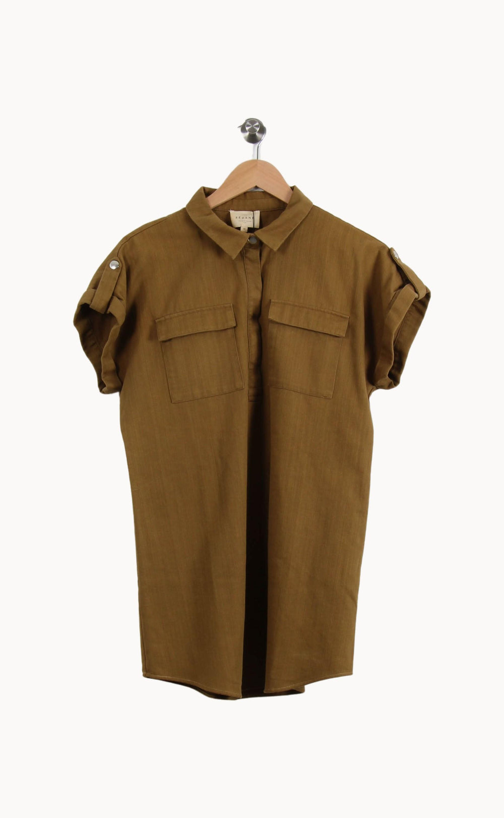 Robe Chemise Marron - Taille S/36 de la marque Sézane | PARAD62235 - Vendu par Paradigme - Image 2