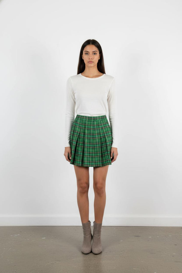 Jupe Plissée Verte et Noire - Taille XS/34