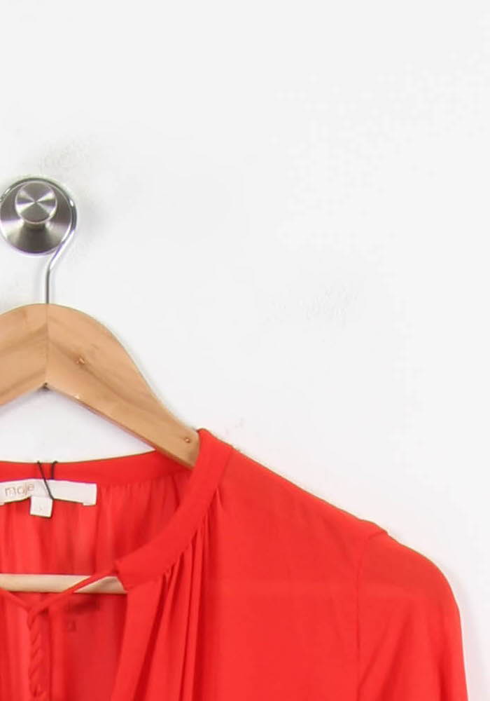 Robe Volantée Rouge - Taille S/36 de la marque Maje | PARAD62245 - Vendu par Paradigme - Image 3