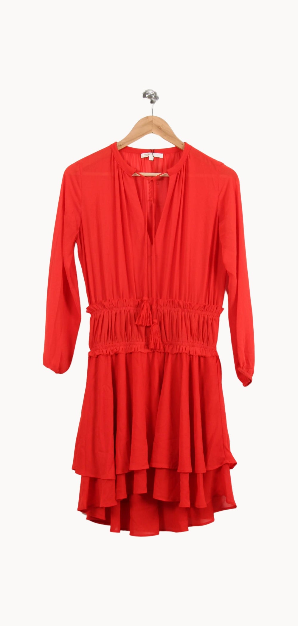 Robe Volantée Rouge - Taille S/36 de la marque Maje | PARAD62245 - Vendu par Paradigme - Image 2