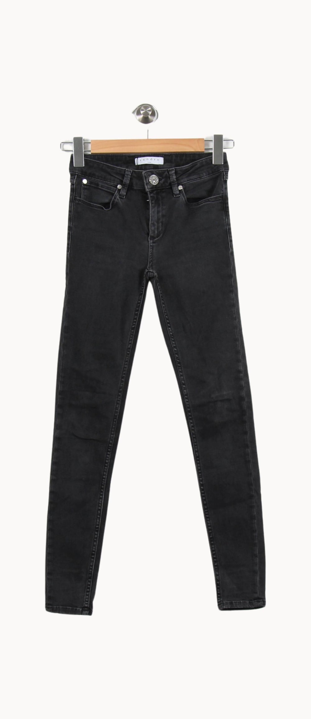 Jean Skinny Noir - Taille XS/34 de la marque Sandro | PARAD62248 - Vendu par Paradigme - Image 2