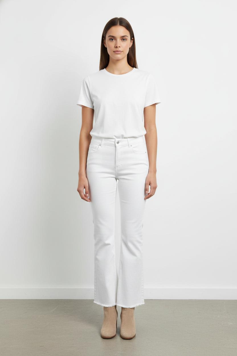 Jean Évasé Blanc - Taille S/36 de la marque IKKS | PARAD62258 - Vendu par Paradigme - Image 1