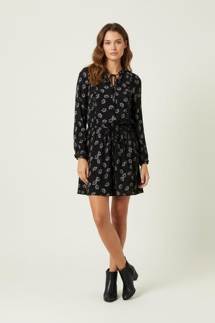 Robe Fleurie Noire et Blanche - Taille S/36 de la marque Bérénice | PARAD6231 - Vendu par Paradigme - Image 1