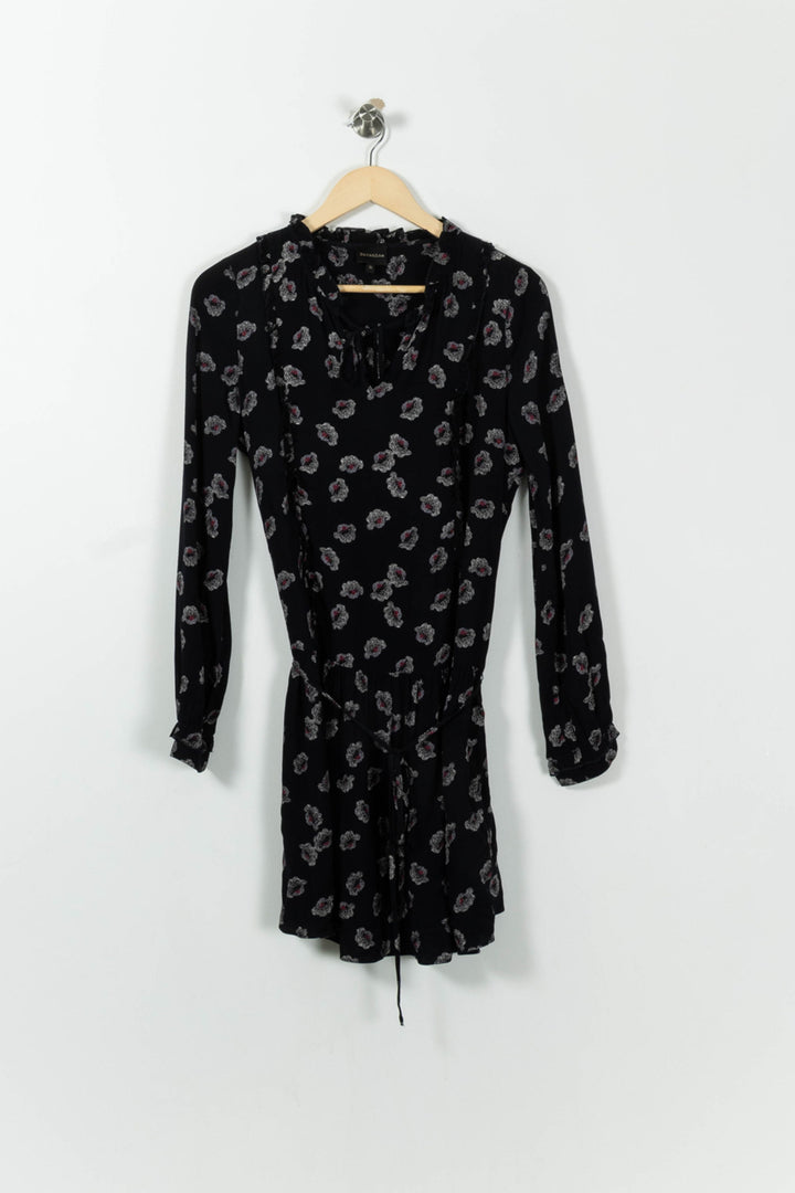 Robe Fleurie Noire et Blanche - Taille S/36 de la marque Bérénice | PARAD6231 - Vendu par Paradigme - Image 2