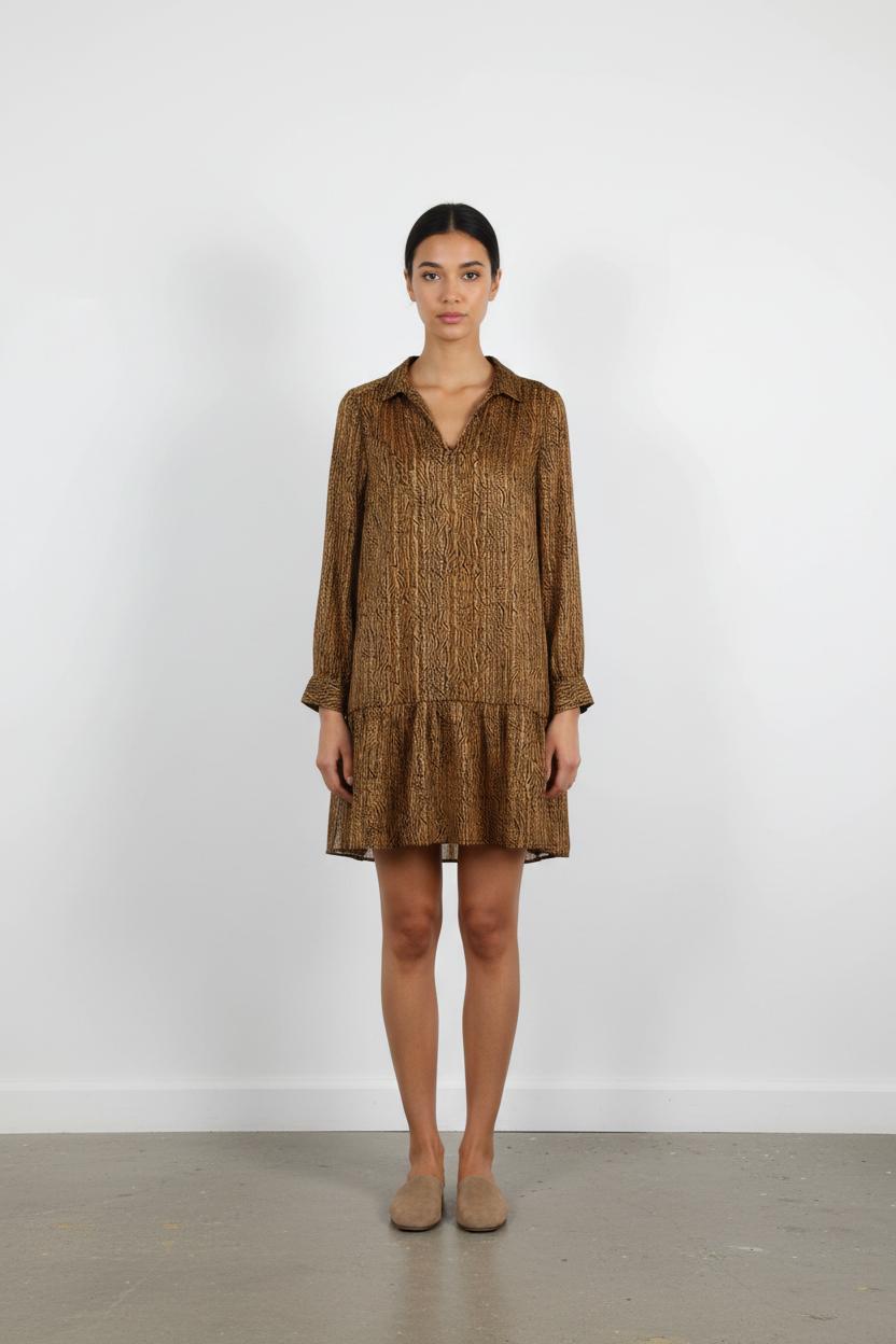 Robe Courte Marron et Noir - Taille L/40