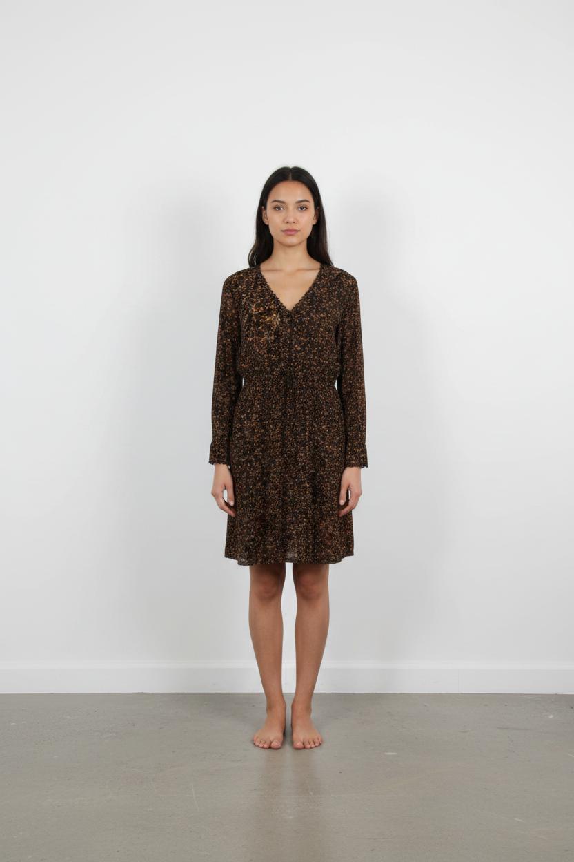 Robe Fleurie Noire et Jaune - Taille M/38