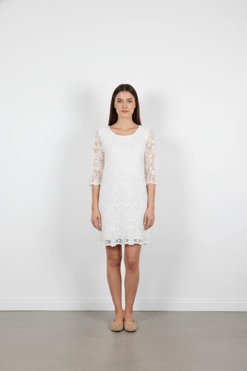 Robe En Dentelle Blanche - Taille M/38