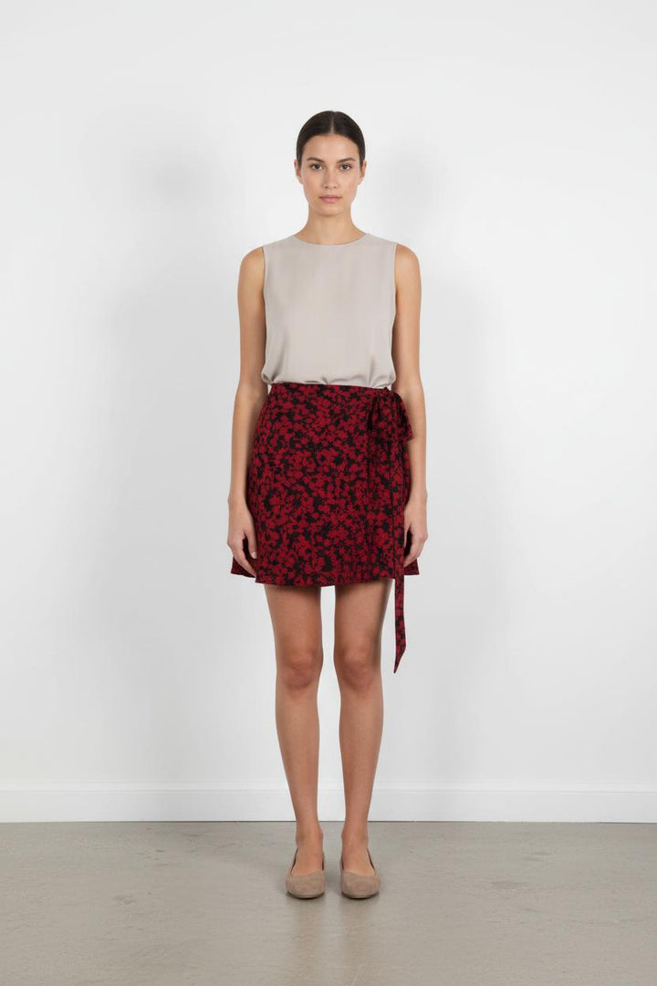 Jupe Portefeuille Rouge et Noir - Taille M/38